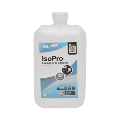 Alcohol Isopropilico para limpieza de equipos de vídeo, fibra óptica, cómputo, y equipo telefónico 1000 mL - SILIMEX