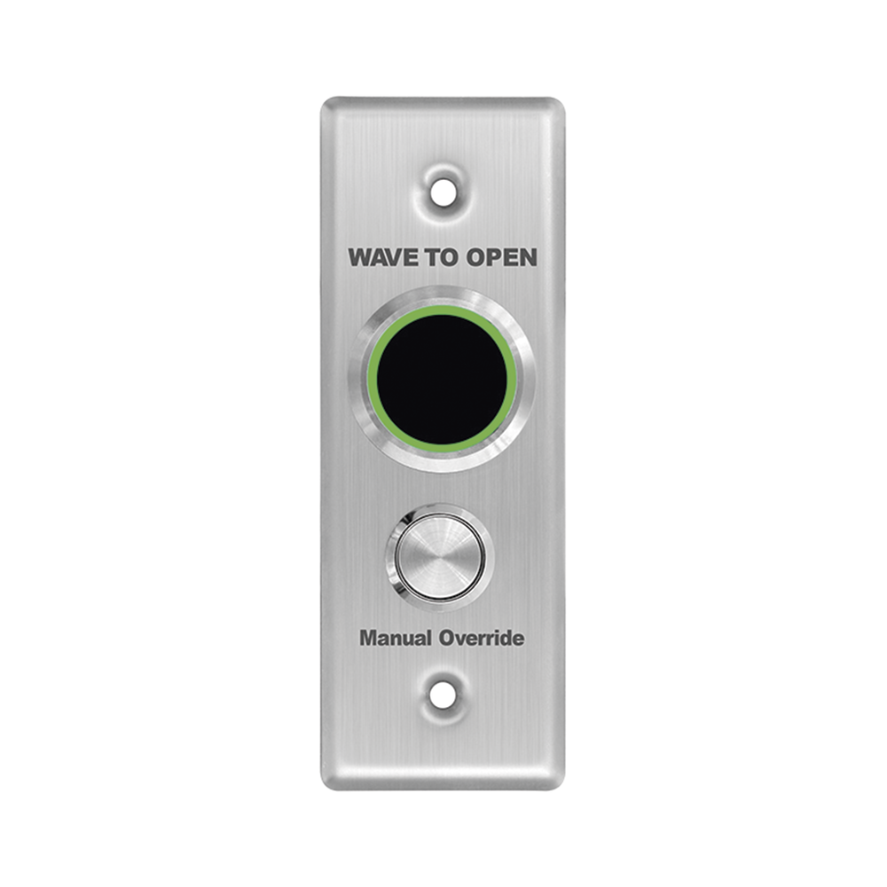 ACCESSPRO APB2BL-40 - Botón de Salida Doble / Sin Contacto y Contacto / IP65 / Temporizador 0-30 s / Detección 5-25 cm / LED Azul/Verde | SIERRA STORE