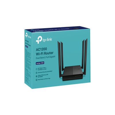 Router Inalámbrico AC 1200 / Doble Banda MU-MIMO / 1 puerto WAN 10/100/1000 Mbps / 4 puertos LAN 10/100/1000 Mbps / Compat...