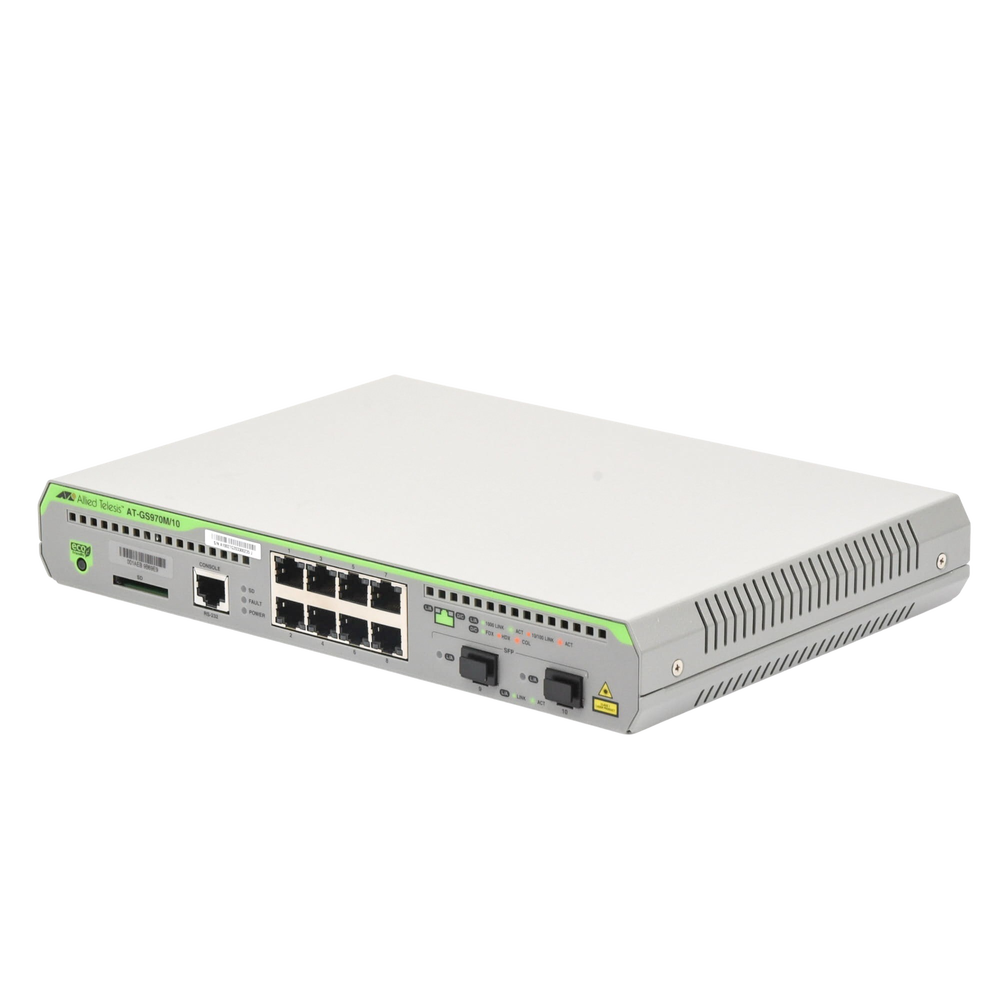 Switch Administrable Capa 3 / 8 Puertos RJ-45 10/100/1000 Mbps / 2 Puertos SFP Gigabit / 20 Gbps Switching Fabric / 1U Rack / 1.08 x | SIERRA STORE