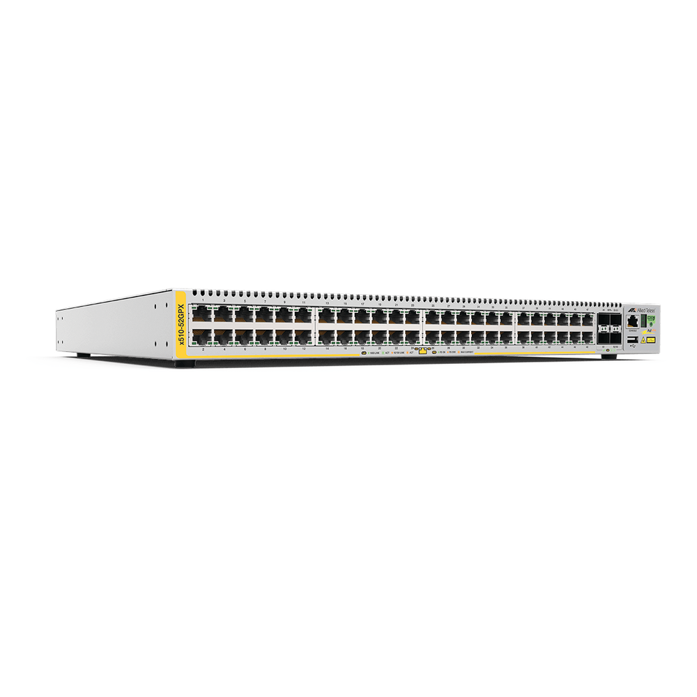 Switch PoE+ Stackeable Capa 3, 48 puertos 10/100/1000 Mbps + 4 puertos SFP+ 10 G, 370 W, fuente redundante | SIERRA STORE