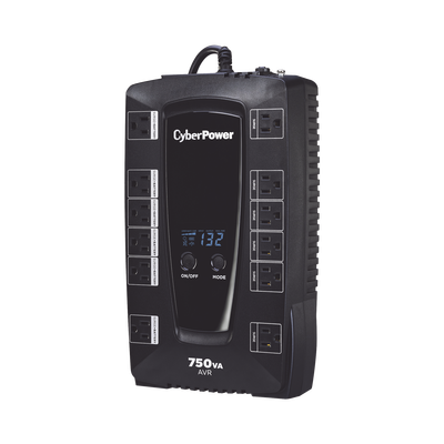 UPS de 750 VA/450 W, Topología Línea Interactiva, Entrada 120 Vca NEMA 5-15P, Tipo Gabinete Compacto, Con 12 Tomas NEMA 5-...