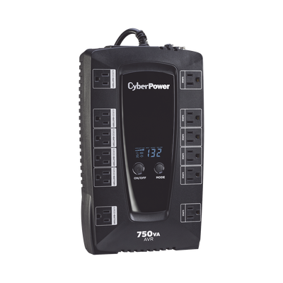 UPS de 750 VA/450 W, Topología Línea Interactiva, Entrada 120 Vca NEMA 5-15P, Tipo Gabinete Compacto, Con 12 Tomas NEMA 5-...