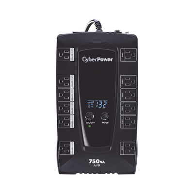 UPS de 750 VA/450 W, Topología Línea Interactiva, Entrada 120 Vca NEMA 5-15P, Tipo Gabinete Compacto, Con 12 Tomas NEMA 5-...