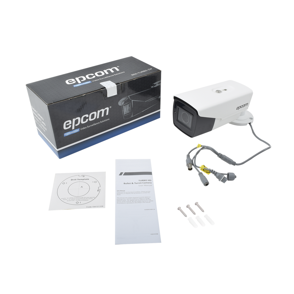 EPCOM B50-TURBO-ZW - Bala TURBOHD 5 Megapixel / Lente Mot. 2.7 a 13.5 mm / 40 mts IR EXIR / dWDR / 4 Tecnologías (TVI / AHD / CVI / | SIERRA STORE