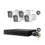 Kit TurboHD 1080p / DVR 4 Canales / 4 Cámaras Bala ColorVu con Microfono Inte...