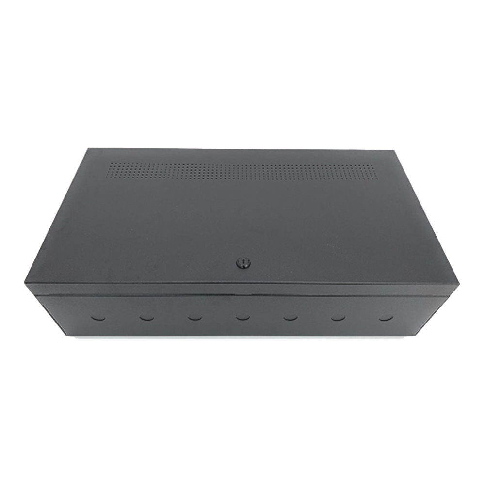 Gabinete Metálico para Chasis de 6 Módulos / Puerta con Bisagra Inferior / Soporte para Baterías / Color Negro | SIERRA STORE