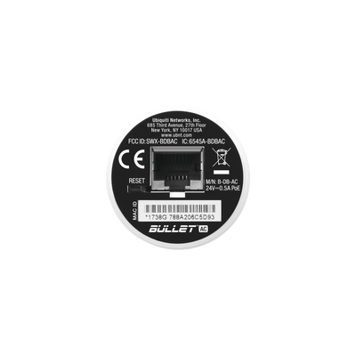 Radio Doble Banda Bullet airMAX AC hasta 160 Mbps en 2.4 GHz (2412-2472 MHz) o 300 Mbps en 5 GHz (5150-5875 MHz) UBIQUITI ...