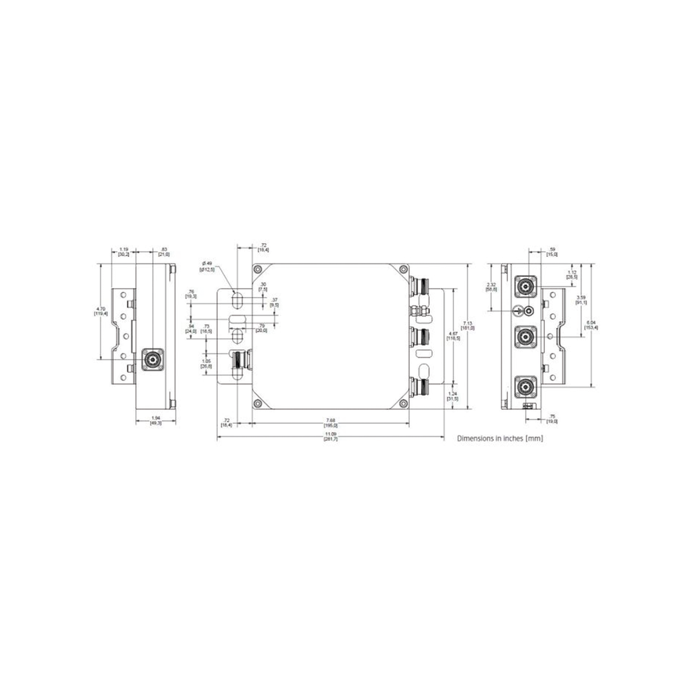 Triplexor / 600+700 MHz / PCS / AWS / 50W / -161 dBc PIM / 4.3-10 / IP67 | SIERRA STORE
