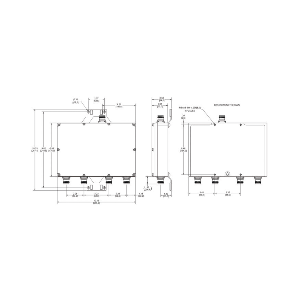 Cuadruplexor / 700-850-PCS-AWS / 250W / -161dBc PIM / 4.3-10 IP67 / 2.3ft | SIERRA STORE