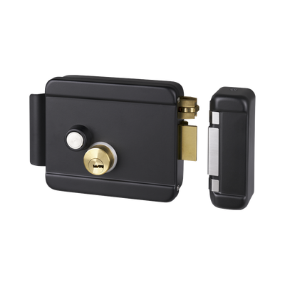 Cerradura Eléctrica con Botón de Salida / Incluye Llave  / Exterior / Derecha / Color Negro - ACCESSPRO