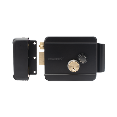 Cerradura Eléctrica con Botón de Salida / Incluye Llave  / Exterior / Izquierda / Color Negro ACCESSPRO - Vista 2
