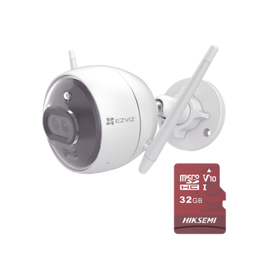 Kit de Camara WiFi y Memoria Micro SD / Incluye 1 Pieza C3X y 1 Memoria MicroSD 32GB / Audio de Dos Vías / Colores en Oscu...