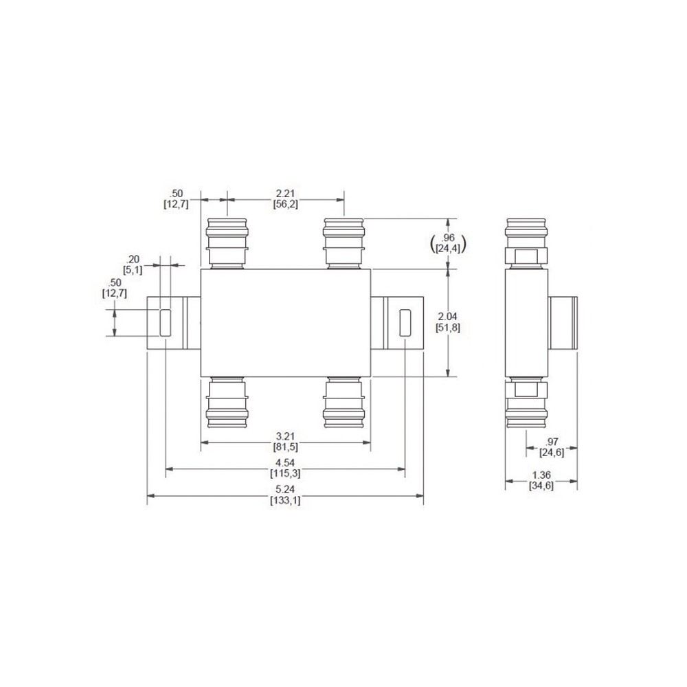 Acoplador Híbrido 2x2 / 617-5925 MHz / 100W / -161 dBc PIM / 4.3-10 / IP67 | SIERRA STORE