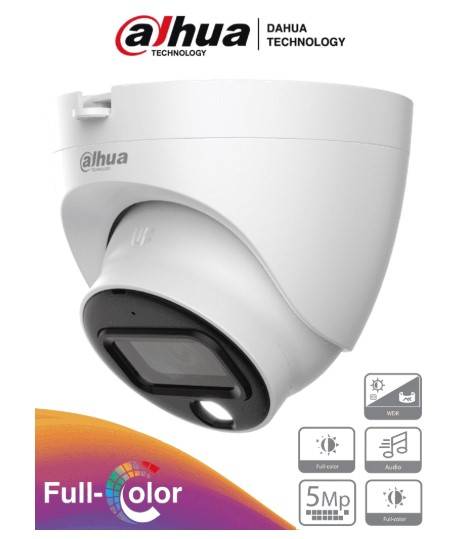 Cámara Domo Dahua Technology DAHUA HAC-HDW1509TLQ-A-LED - Cámara Domo Full Color de 5 MP con micrófono/ 3.6 mm con 88°.c