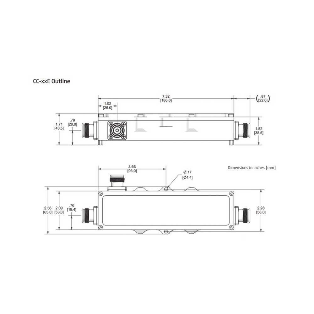 Acoplador direccional / 6 dB / 575-2700 MHz / 300 W / PIM -161 dBc / IP67 / Conector 4.3-10 | SIERRA STORE