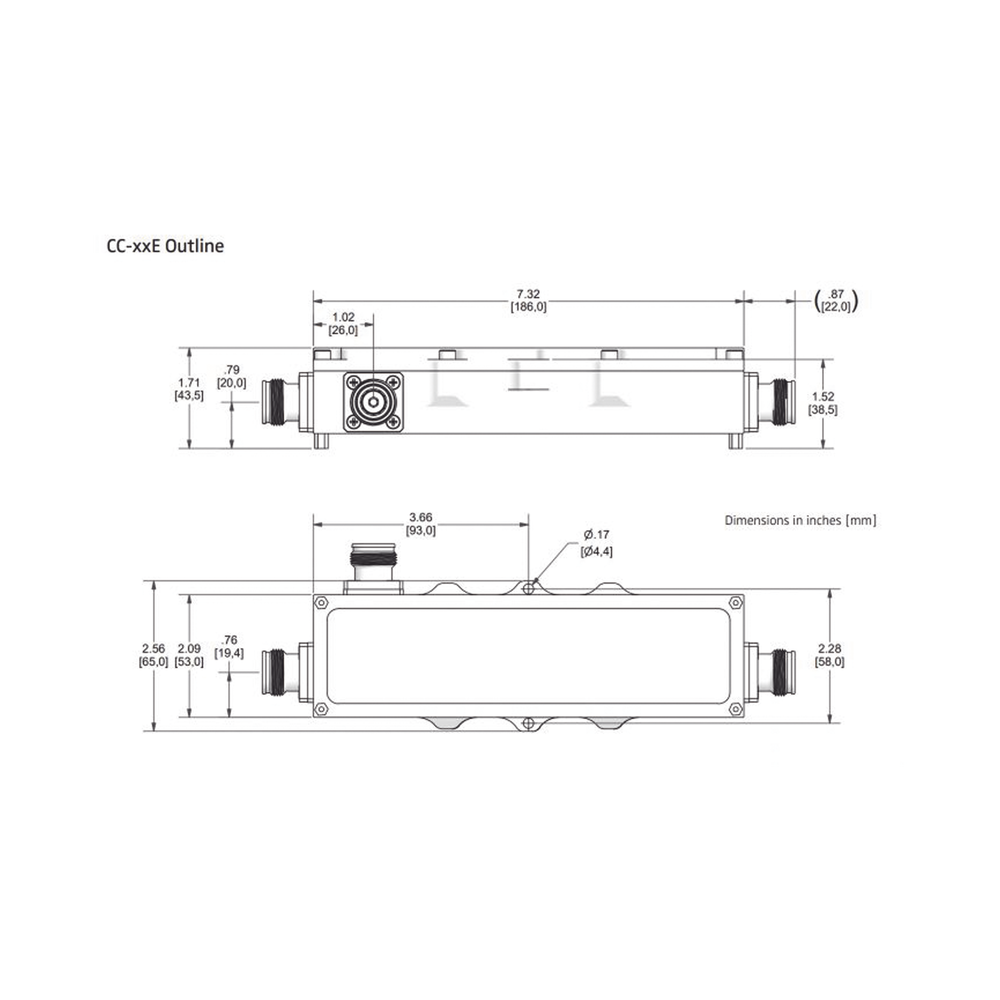 Acoplador direccional / 8dB / 575-2700MHz / 300W AVG / -161 dBc PIM / 4.3-10 IP67 | SIERRA STORE