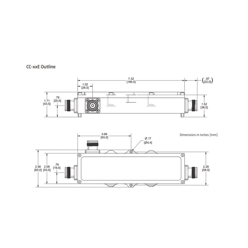 Acoplador direccional / 13 dB / 575-2700 MHz / 300 W / IP67 / 161 dBc / 4.3-10 | SIERRA STORE