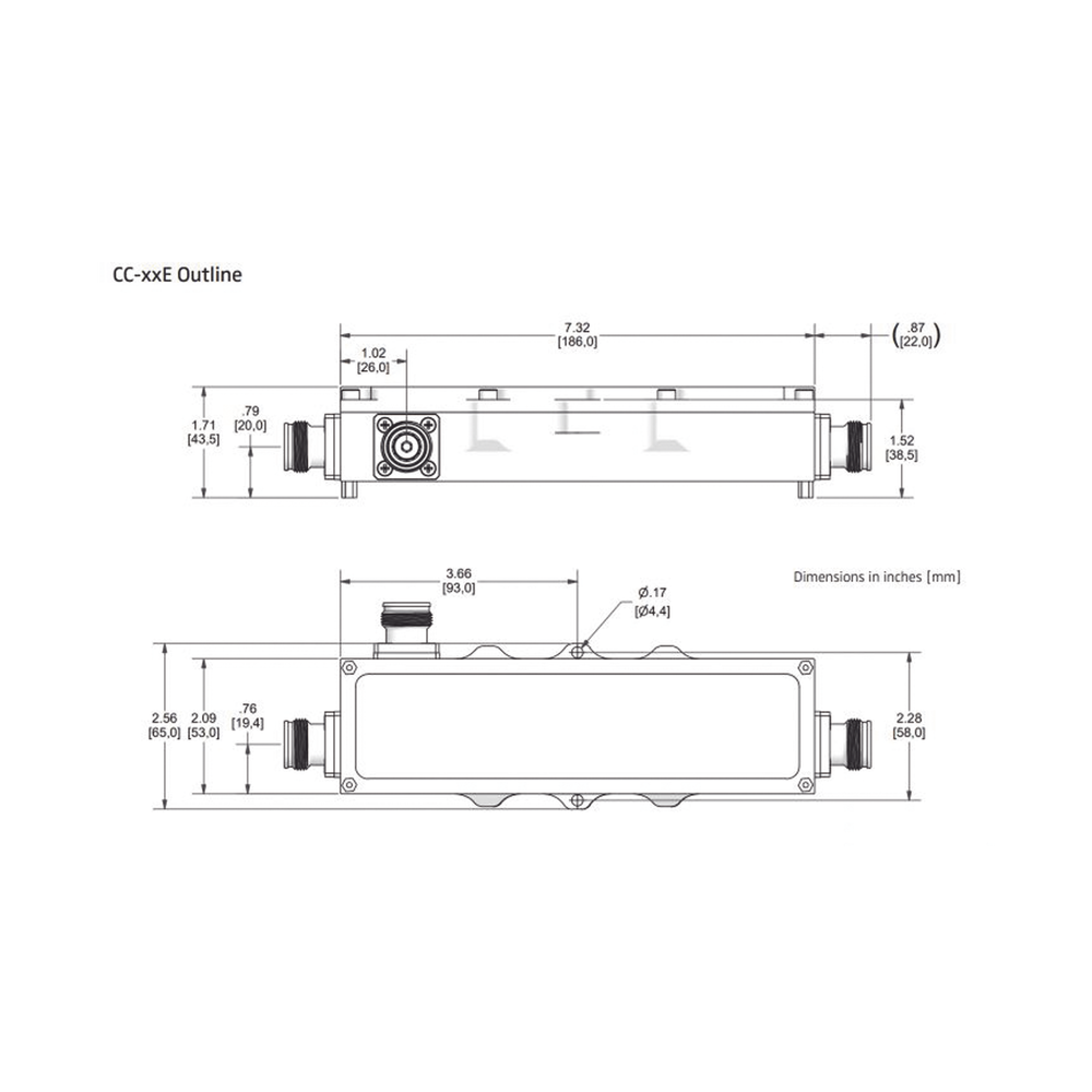 Acoplador direccional / 15dB / 575-2700MHz / 300W / PIM -161dBc / 4.3-10 / IP67 | SIERRA STORE
