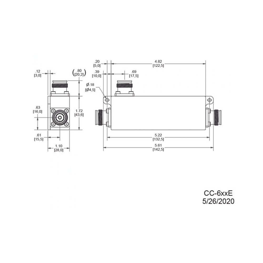 Acoplador direccional / 6dB / 617-5925MHz / 300W / -161dBc PIM / 4.3-10 / IP67 / 20dB directividad | SIERRA STORE