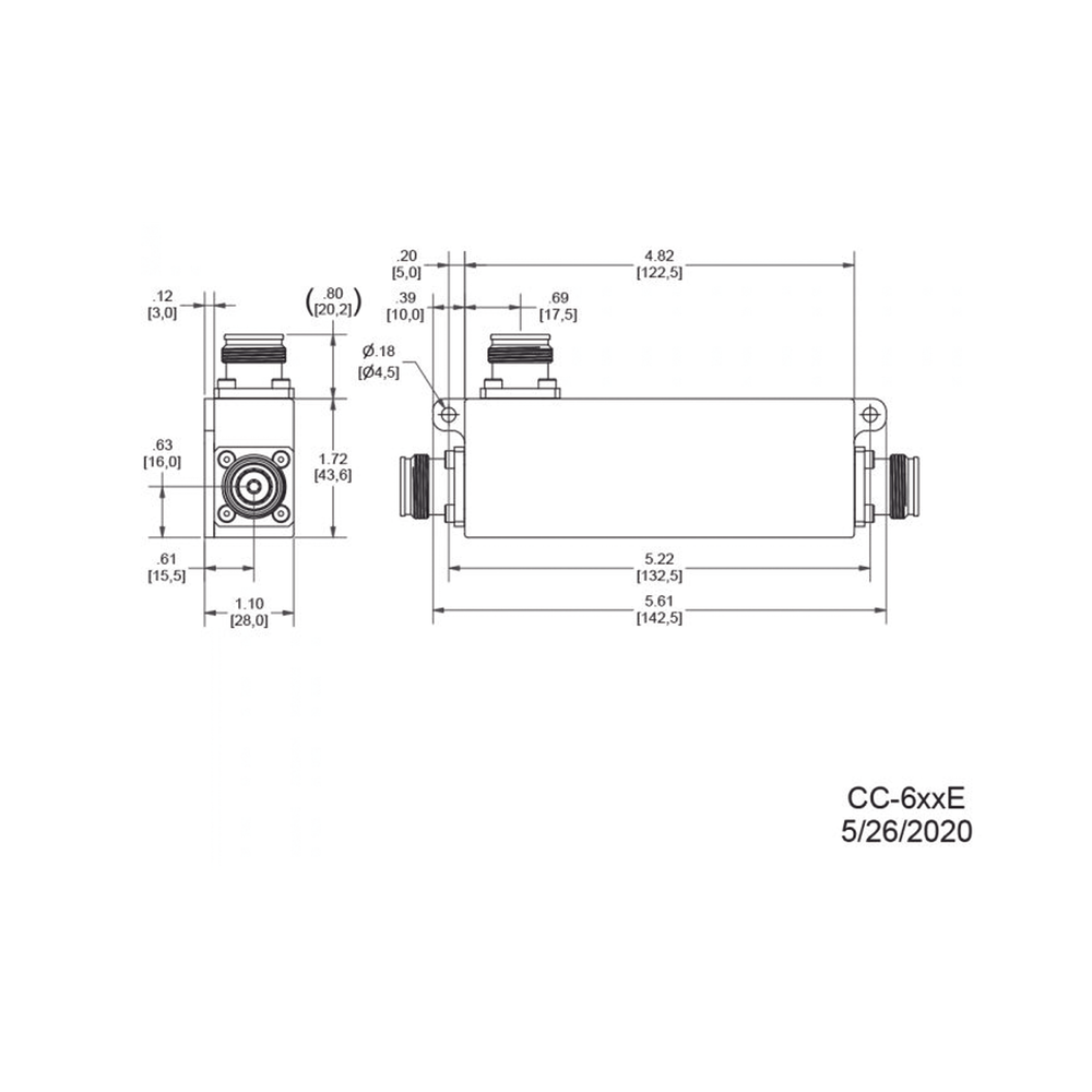Acoplador direccional / 8 dB / 617-5925 MHz / 300 W promedio / 1 kW pico / PIM -161 dBc / 4.3-10 IP67 | SIERRA STORE