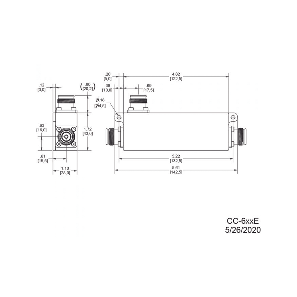 Acoplador direccional / 10dB / 617-5925MHz / 300W promedio / PIM -161dBc / 4.3-10 IP67 | SIERRA STORE