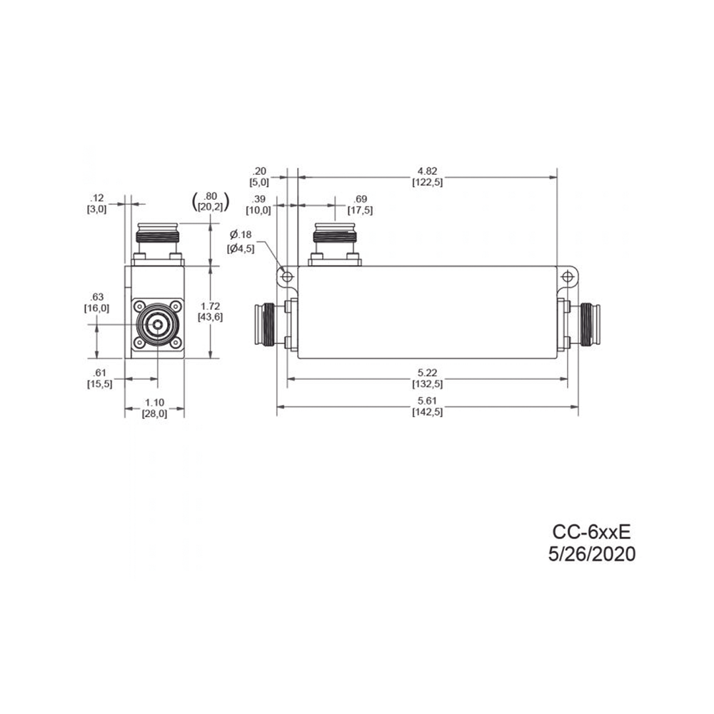 Acoplador direccional / 15dB / 617-5925MHz / 300W promedio / -161dBc PIM / 4.3-10 / IP67 / 1kW pico | SIERRA STORE