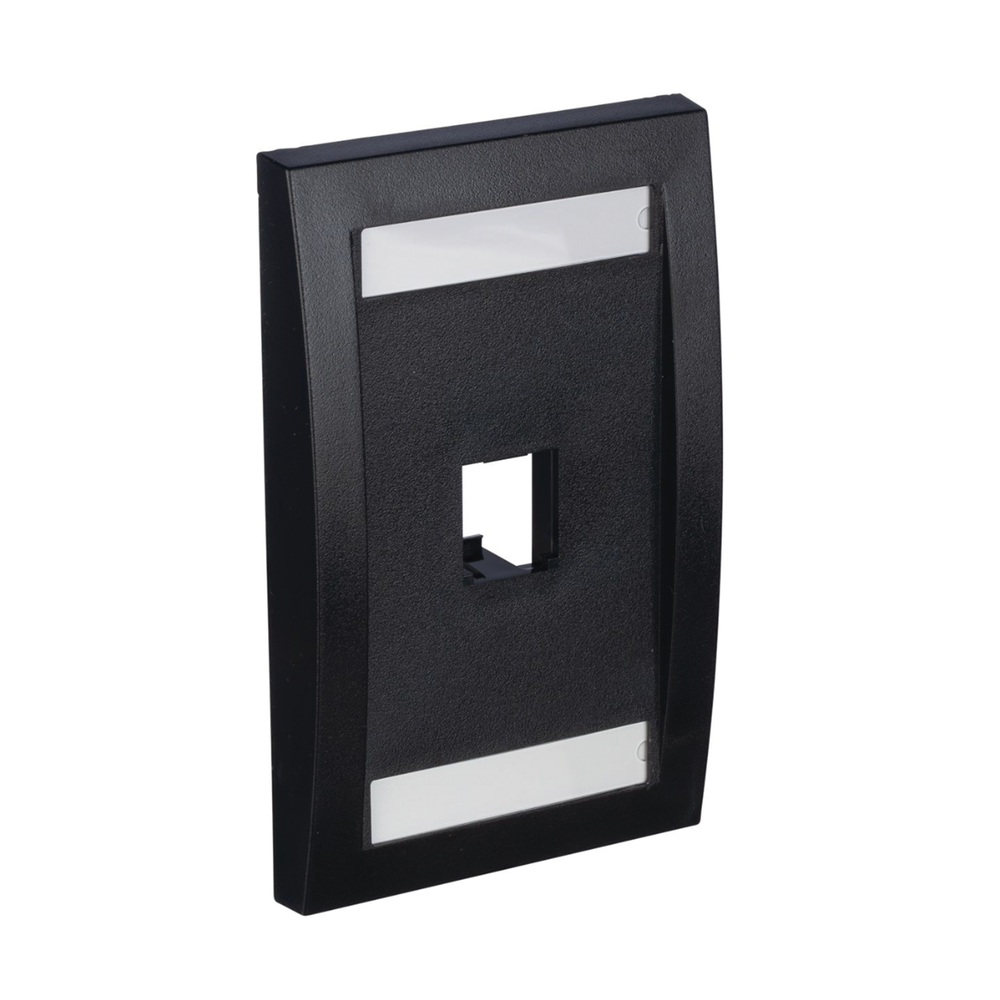PANDUIT CFPE1BLY - Placa de Pared Vertical / 1 Puerto Mini-Com / Espacio para Etiquetas / ABS Negro | SIERRA STORE