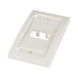 Placa de Pared Vertical Ejecutiva, Salida Para 2 Puertos Mini-Com, Con Espacios Para Etiquetas, Color Blanco Mate PANDUIT ...
