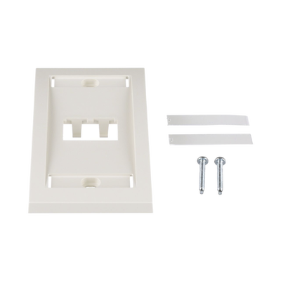 Placa de Pared Vertical Ejecutiva, Salida Para 2 Puertos Mini-Com, Con Espacios Para Etiquetas, Color Blanco Mate PANDUIT ...