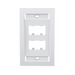 Placa de Pared Vertical Ejecutiva, Salida Para 4 Puertos Mini-Com, Con Espacios Para Etiquetas, Color Blanco - PANDUIT