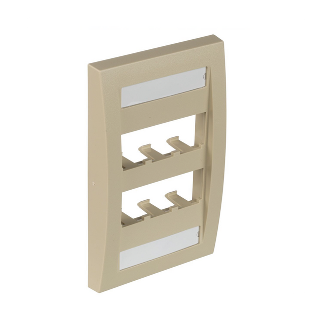 PANDUIT CFPE6EIY - Placa de Pared Vertical / 6 Puertos Mini-Com / ABS / 2.75 x 4.5 pulg. / Marfil | SIERRA STORE
