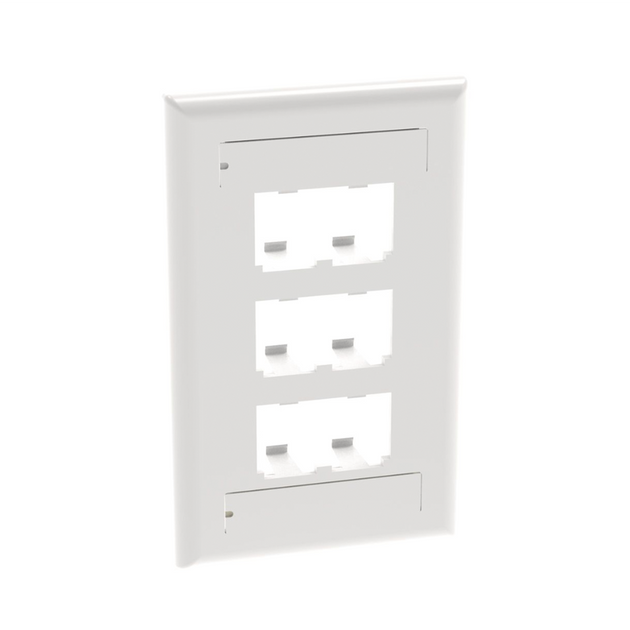 PANDUIT CFPL6WHY - Placa de Pared Vertical / 6 Puertos Mini-Com / Diseño Plano / 2.75 x 4.5 in / ABS / Blanco | SIERRA STORE