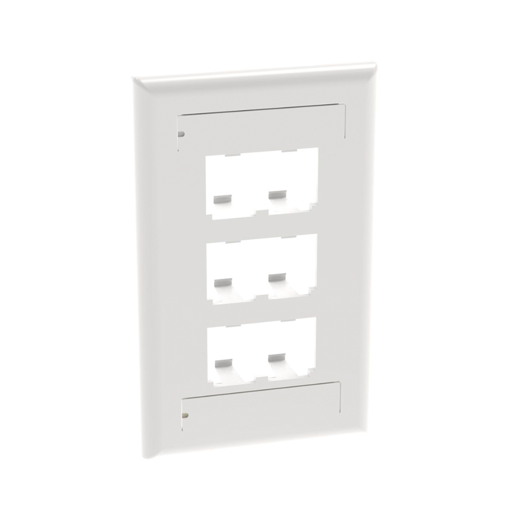 PANDUIT CFPL6WHY - Placa de Pared Vertical / 6 Puertos Mini-Com / Diseño Plano / 2.75 x 4.5 in / ABS / Blanco | SIERRA STORE
