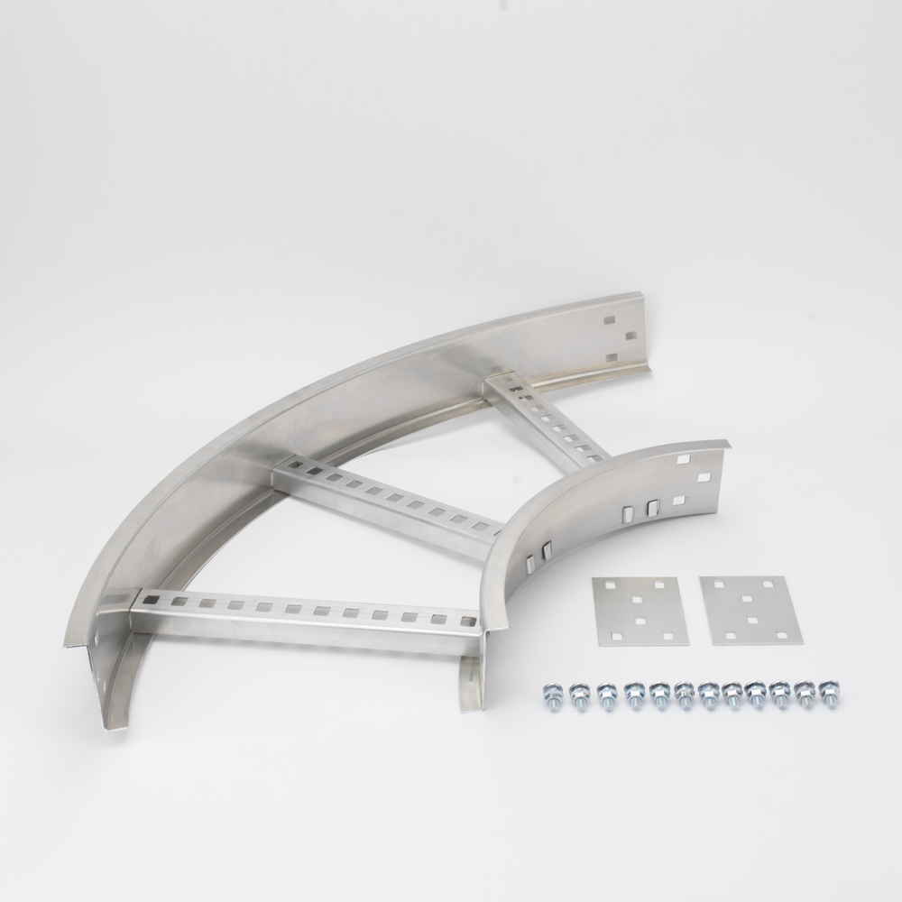 Curva Horizontal de Aluminio / Perfil Z / Peralte 3 1/4" (82.55 mm) / Ancho 12" (304.8 mm) / Radio 8" (203.2 mm) / 90° | SIERRA STORE