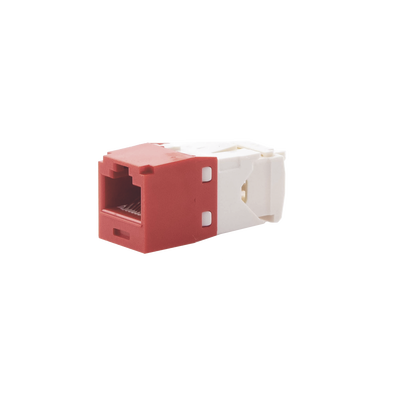 Conector Jack RJ45 Estilo TG, Mini-Com, Categoría 6, de 8 Posiciones y 8 Cables, Color Rojo PANDUIT - Vista 3