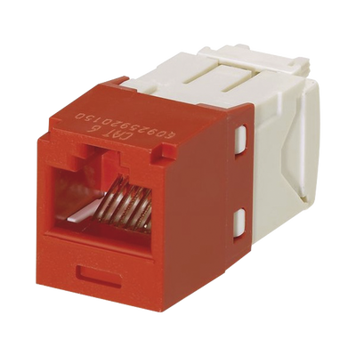 Conector Jack RJ45 Estilo TG, Mini-Com, Categoría 6, de 8 Posiciones y 8 Cables, Color Rojo - PANDUIT