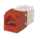 Conector Jack RJ45 Estilo TG, Mini-Com, Categoría 6, de 8 Posiciones y 8 Cables, Color Rojo - PANDUIT
