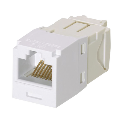 Conector Jack RJ45 Estilo TG, Mini-Com, Categoría 6, de 8 Posiciones y 8 Cables, Color Blanco - PANDUIT