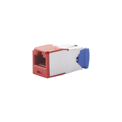 Conector Jack RJ45 Estilo TG, Mini-Com, Categoría 6A, de 8 Posiciones y 8 Cables, Color Rojo PANDUIT - Vista 2