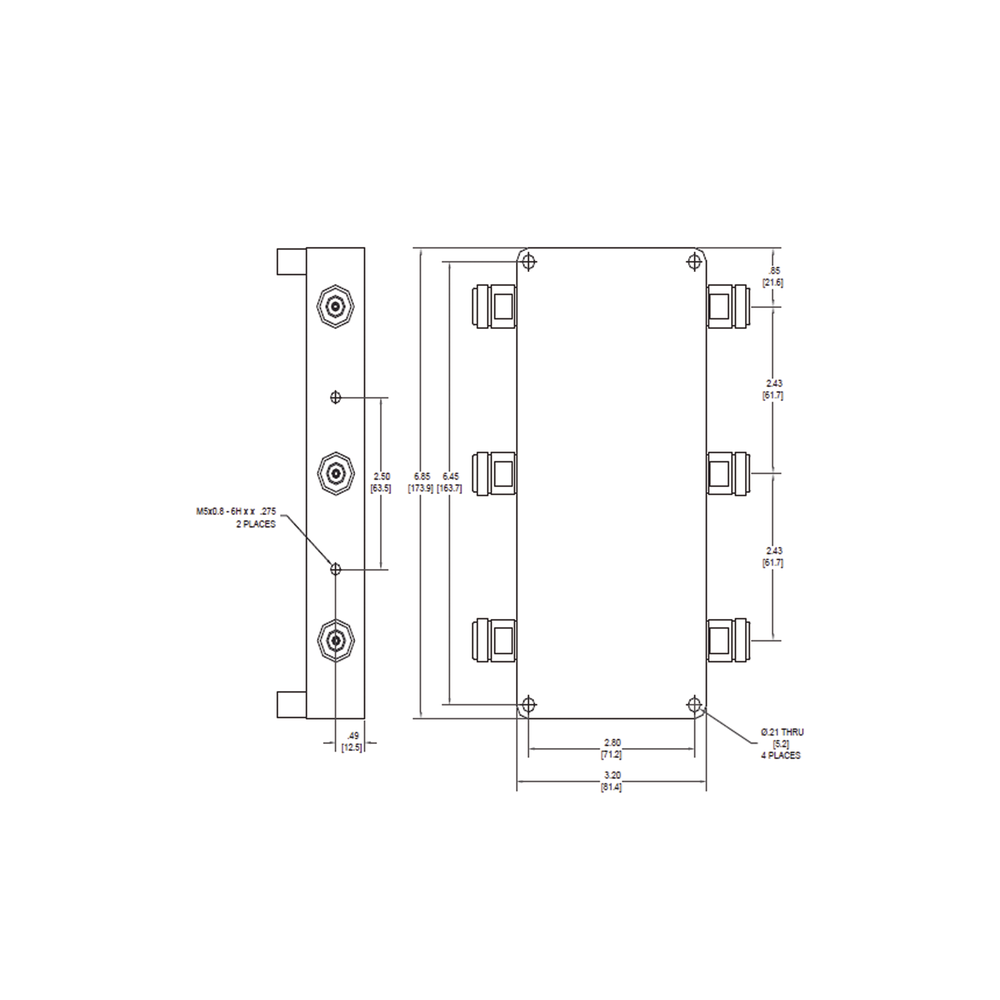 Combinador híbrido 3x3 / 694-2700MHz / 150W / -161dBc PIM / IP64 / Tipo N | SIERRA STORE