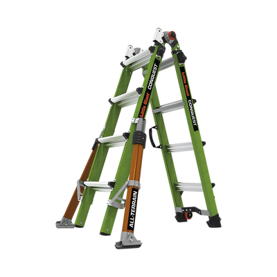 Escalera Multi-Posiciones de 6.7 m (22') para Suelos Inclinados o con Desniveles. - Little Giant Ladder Systems