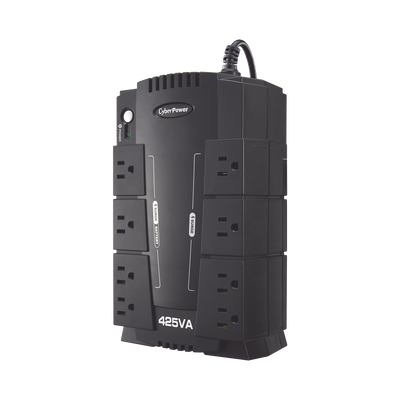 UPS de 425 VA/255 W, Topología Standby, Entrada 120 Vca NEMA 5-15P, Tipo Gabinete Compacto, Con 8 Tomas NEMA 5-15R - CYBER...