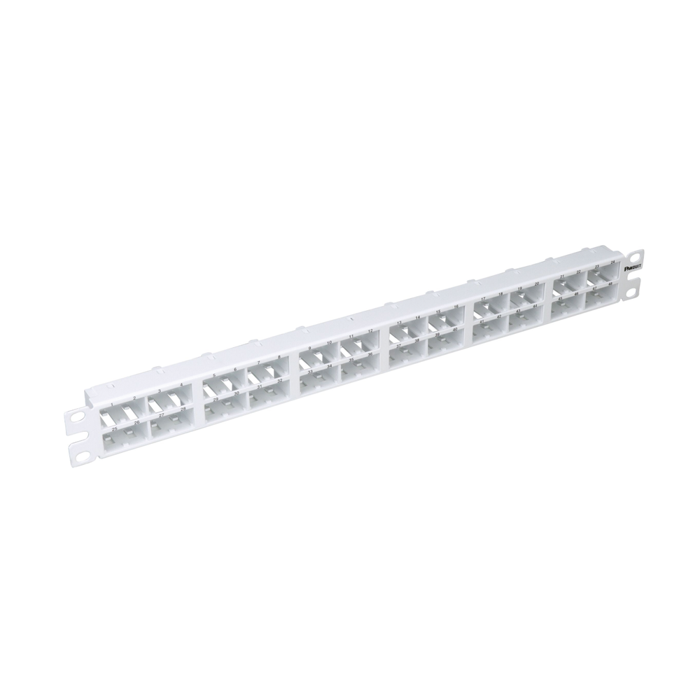 PANDUIT CPP48HDWWH - Panel de Parcheo Modular / 48 Puertos / 1 UR / 19in / Sin Blindaje / Plano / Alta Densidad | SIERRA STORE