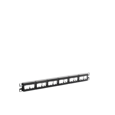 Panel de Parcheo Modular Mini-Com (Sin Conectores), Plano, Sin Blindaje, Con Etiqueta y Cubierta, de 24 Puertos, 1UR PANDU...