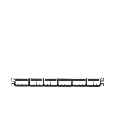 Panel de Parcheo Modular Mini-Com (Sin Conectores), Plano, Sin Blindaje, Con Etiqueta y Cubierta, de 24 Puertos, 1UR PANDU...