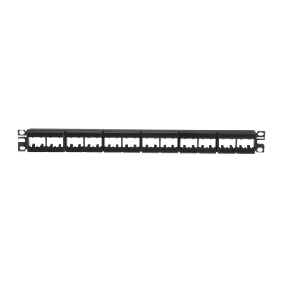 Panel de Parcheo Modular Mini-Com (Sin Conectores), Plano, Sin Blindaje, Con Etiqueta y Cubierta, de 24 Puertos, 1UR - PAN...