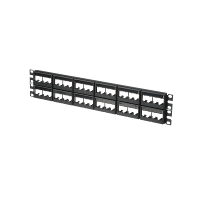 Panel de Parcheo Modular Mini-Com (Sin Conectores), Plano, Sin Blindaje, Con Etiqueta y Cubierta, de 48 Puertos, 2UR - PAN...