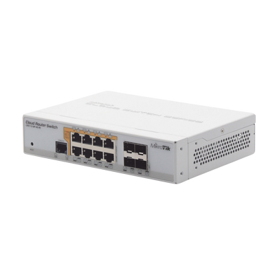 Cloud Router Switch Administrable L3, 8 puertos 10/100/1000 Mbps c/PoE Pasivo ó 802.3af/at, 4 Puertos SFP MIKROTIK - Vista 5
