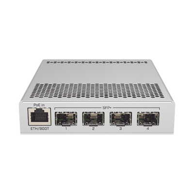(CRS305-1G-4S+IN) Switch administrable Sistema Operativo Dual, puerto 1G Rj45, 4 puertos 10G SFP+ para Escritorio MIKROTIK...